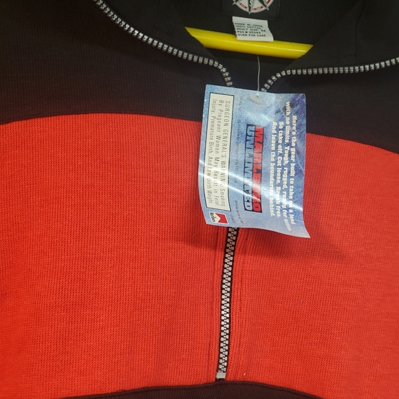 Marlboro Unlimited Gear Mens Black Red 1/3 Zip Collared Pullover Jacket Size M - Picture 3 of 8